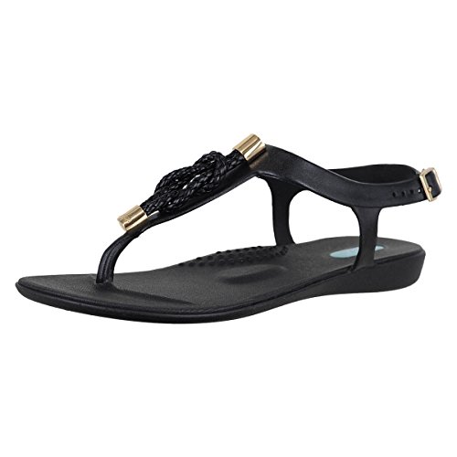 Oka-B Women's Carson Neptune Thong Sandal,Licorice with Rope Knot, Size 7 M