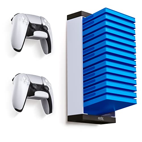 ADZ Game Case Shelf and Controller Wall Mount Holders, Wall Mounted Video Game Organizer Stand for PS5, PS4, PS3, Xbox One & Xbox Series X Games, Controllers and Headphones.