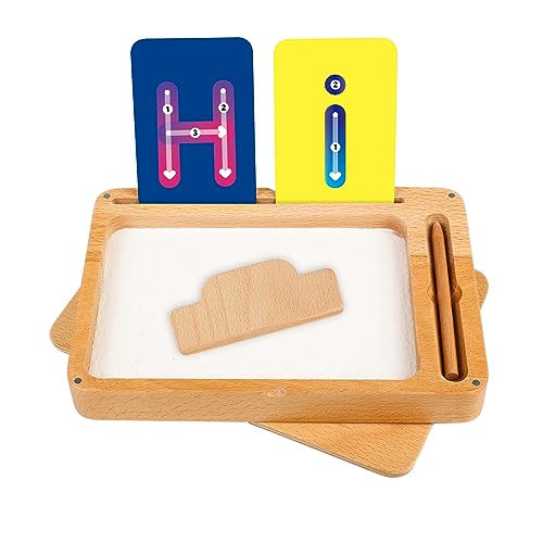 BLUE GINKGO Montessori Sand Tray - Premium Sand Tray with Lid | Deep Wooden Sand Writing Trays for Classroom Letter Tracing, Numbers, Drawing - (9.8 x 6.7)