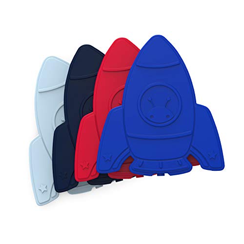 Bentgo Buddies Reusable Ice Packs - Slim Ice Packs for Lunch Boxes, Lunch Bags, and Coolers - Multicolored 4-Pack (Rocket)