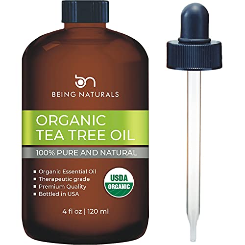 Organic Tea Tree Essential Oil - Huge 4 FL OZ - 100% Pure & Natural – Premium Natural Oil with Glass Dropper (Tea Tree)