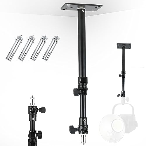 GSY Ring Light Wall Mount Camera Wall Ceiling Mount Boom Arm Max 23.6 inches Adjustable Length for Monolight, Softbox, Reflector, Soft Umbrella, and Photography Strobe Light