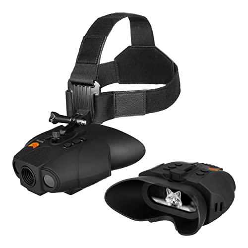 Nightfox Swift Night Vision Goggles | Head Mounted | Wide Viewing Angle, 1x Magnification | Close Quarters Tactical Goggles | USB Rechargeable | Digital Infrared Binoculars for Adults