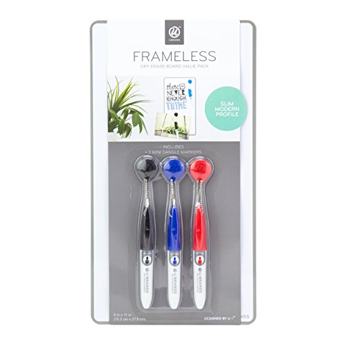 U Brands Magnetic Dry Erase Board Value Pack, 6'x11', Frameless, Includes 3 Magnetic Markers
