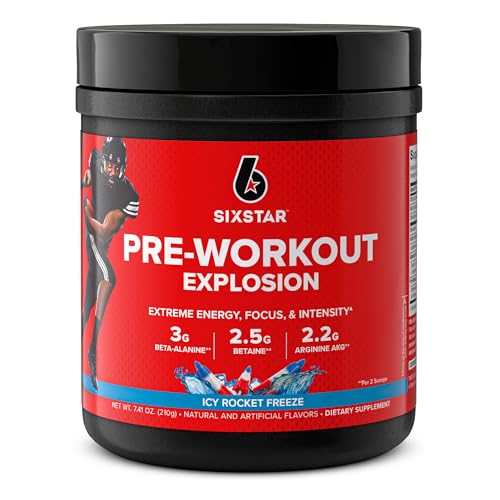Six Star Pre Workout PreWorkout Explosion Pre Workout Powder for Men & Women PreWorkout Energy Powder Drink Mix Sports Nutrition Pre-Workout Products ICY Rocket Freeze(30 Servings)
