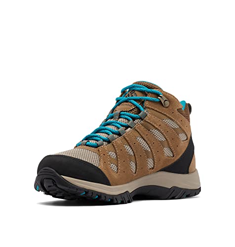 Columbia Women's Redmond III Mid Waterproof Walking Shoe Hiking, Khaki II/Sea Level, 8.5