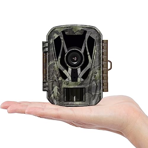 JOH Mini Trail Camera, 24MP, 1080P, 0.1s Trigger Speed Motion Activated, Super Night Vision with Game Camera, IP66 Waterproof and 120°Wide Angle for Wildlife Hunting Deer Cam, Durable Construction