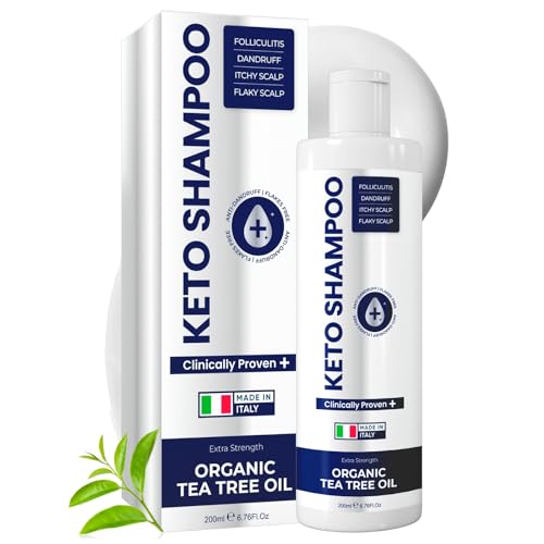 Anti Dandruff Shampoo, Sulfate Free, Anti Fungal, Medicated, Clarifying Shampoo | For Itchy, Flaky, Dry Scalp & Hair Growth | Folliculitis, Seborrheic Dermatitis Shampoo w/Tea Tree Oil