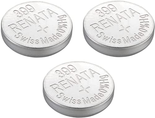 Renata Watch Battery Swiss Made 399 or SR927SW Or AG7 1.5V (3 Batteries, 399 or SR 927 SW)