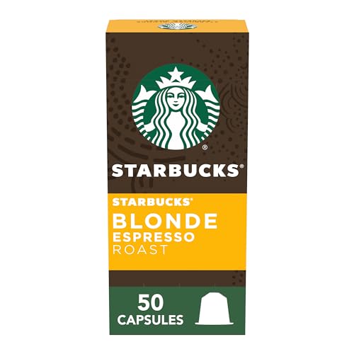 Starbucks by Nespresso Blonde Roast Espresso (50-count single serve capsules, compatible with Nespresso Original Line System)