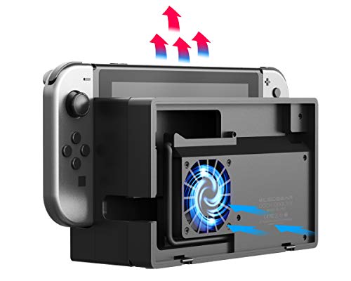 ElecGear Cooling Fan for Switch Dock HAC-007, External Turbo Cooler for Nintendo Switch Original Docking Station, Snap-on Design, USB Powered, Integrated Cable - |Not for OLED and Lite|