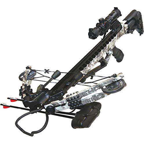 PSE ARCHERY Fang HD Crossbow Package- Up to 405 FPS- 5 Bolt Quiver- Adjustable Buttstock- w Dual String Stops