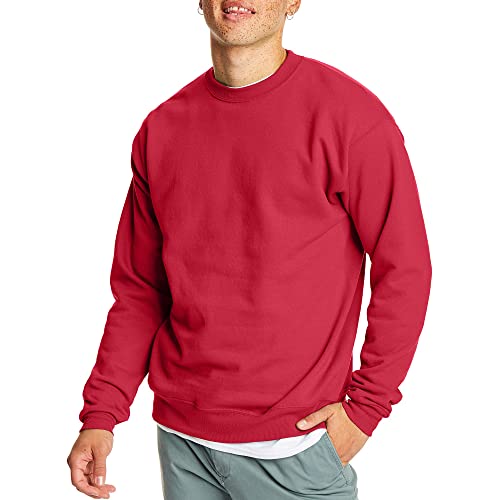 Hanes Men's EcoSmart Sweatshirt, Deep Red, Medium