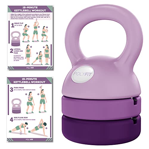 Polyfit Adjustable Kettlebell - 5 lbs, 8 lbs, 12 lbs Kettlebell Weights Set for Women