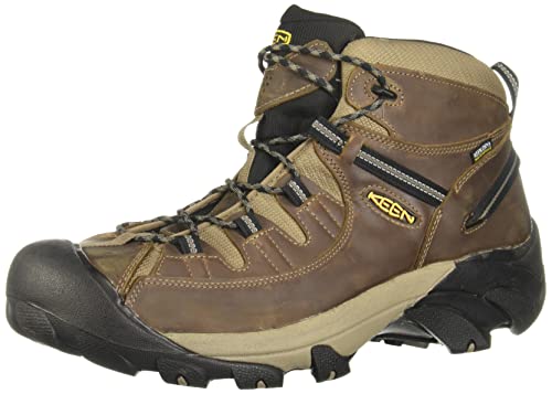 KEEN Men's Targhee 2 Mid Height Waterproof Hiking Boots, Brown/Black, 11.5 Wide