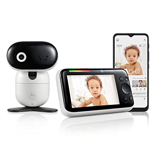 Motorola Baby Monitor PIP1510 Connect - 5' WiFi Video Baby Monitor with Camera, Wall Mount, HD 1080p - Smart Phone Nursery App, 1000ft Range, 2-Way Audio, Remote Pan-Tilt-Zoom, Room Temp, Lullabies