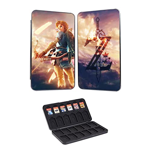 3D Dynamic Game Card Holder Compatible with Nintendo Switch Game Cards, 24 Slots Switch Game Case, Portable Game Storage Box for Travel and Home, Anti-Scratch, Shockproof
