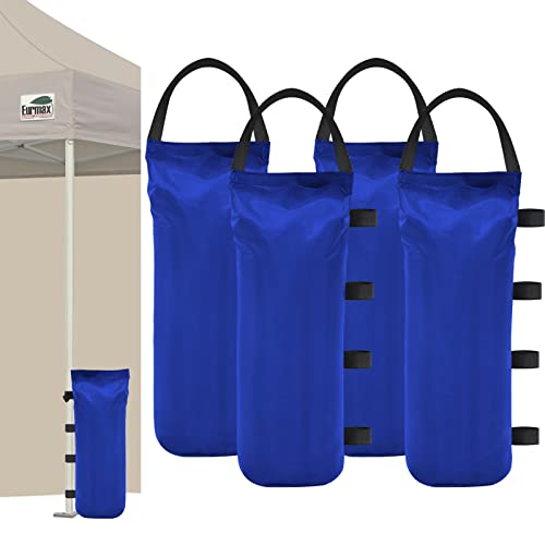 Eurmax USA 112 LBS Extra Large Pop up Gazebos Weights Sand Bags for Ez Pop up Canopy Tent Outdoor Instant Canopies,Sand Bags Without Sand, 4-Pack,Blue