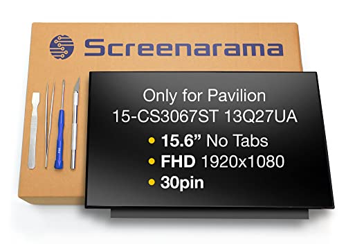SCREENARAMA New Screen Replacement for HP Pavilion 15-CS3067ST 13Q27UA, FHD 1920x1080, IPS, Matte, LCD LED Display with Tools