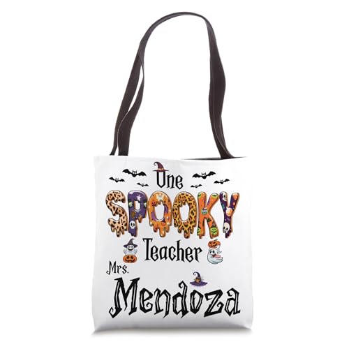 One Spooky Teacher Mrs Mendoza Teacher Outfit Halloween Cute Tote Bag