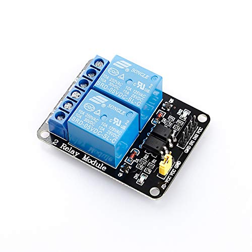 SunFounder 2 Channel DC 5V Relay Module with Optocoupler Low Level Trigger Expansion Board Compatible with Arduino R3 MEGA 2560 1280 DSP ARM PIC AVR STM32 Raspberry Pi