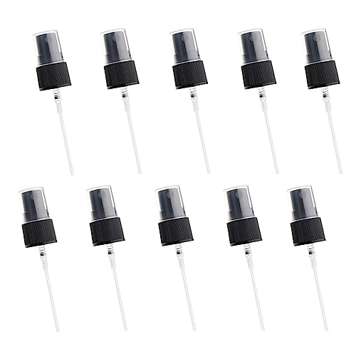 12PCS 20mm Black Spray Top Fine Mist Sprayer Plastic Spray Top for Essential Oil Bottles Reuse Replacement Pump Top with Clear Lid