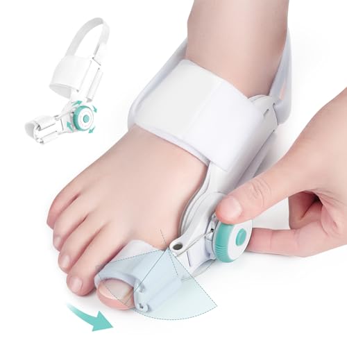 TENICORE Bunion Corrector for Women Men Big Toe, Adjustable Knob Bunion Splint for Bunion Relief, Orthopedic Toe Straightener with Anti-slip Heel Strap, Suitable for Left and Right Feet (1PC)