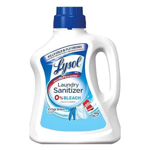Lysol Disinfectant Laundry Sanitizer & Scent Booster, Laundry Detergent Additive, Color Safe Bleach Alternative, Laundry Odor Eliminator, Kills Bacteria & Viruses, Crisp Linen Scent, 90 Fl Oz