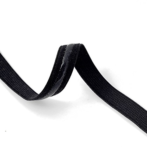 2-Yards 3/8' Slip-Less Elastic Stretch Lingerie, Stretch Elastic Band, Headband, Hand Band and Waist Belt TR-10911 (Black)