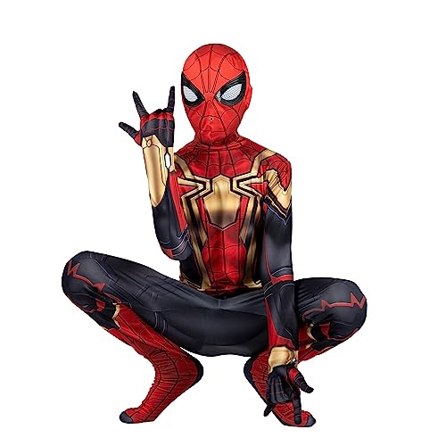 MARVEL Integrated Spider-Man Official Youth Deluxe Zentai Halloween Costume - Two-Way Stretch Spandex with Wrist Openings (M) Multi