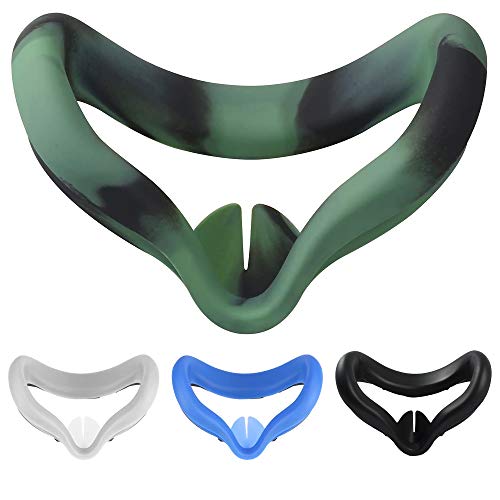 VR Silicone Cover for Oculus Quest 2 - Washable Sweat-Proof Anti-Leakage Light Blocking (Camo)