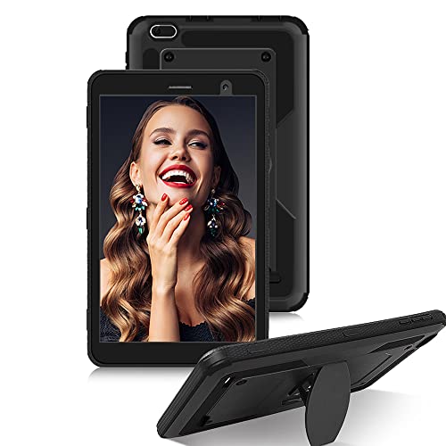 SOATUTO for Gateway Tab 8' Case FOXXD T8 Sunshine T1 Elite Tablet Case Shockproof Rugged Hybrid Case with Stand for Winnovo M8/NUU Tab 8 T0801L T0802/ Qlink Scepter 8 inch (Black)