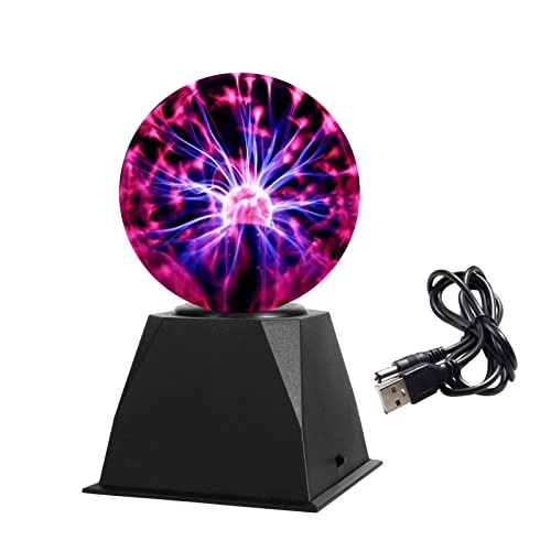 Gresus 5 Inch Magic Plasma Ball Lamp - Touch & Sound Sensitive Interactive USB Powered Plasma Lamp Nebula Sphere Globe, Science Educational Gift for Decorations/Parties/Bedroom