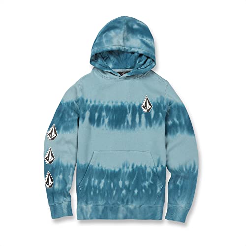 Volcom Iconic Stone Pullover Hooded Fleece Sweatshirt (Big Boys & Little Boys Sizes), Coastal Blue, Medium