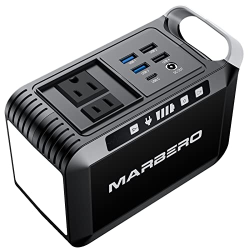 MARBERO Portable Power Bank with AC Outlet, Peak 120W/110V Portable Laptop Battery Bank, 24000mAh Charger Power Supply with AC Outlet, Power Station for Outdoor Camping Home Office Hurricane Emergency