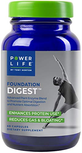 POWERLIFE Tony Horton Foundation Digest Advanced Plant Enzyme Blend to Promote Optimal Digestion and Nutrient Absorption, 60 Count