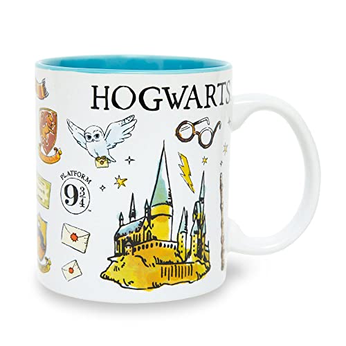 Silver Buffalo Harry Potter Hogwarts Icons Ceramic Mug | Holds 20 Ounces
