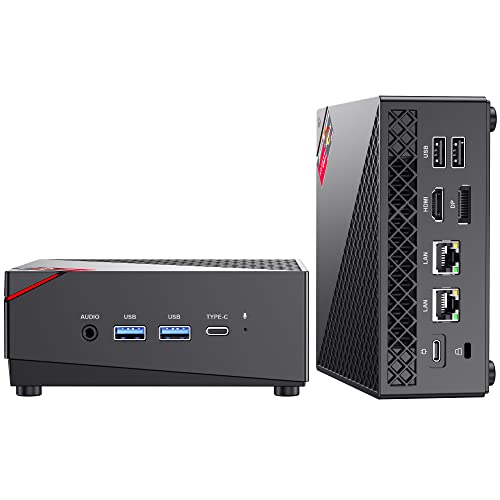 Dual LAN Mini PC, AMD Ryzen 5 5625U(6C/12T, up to 4.3 GHz), Mini Computers Windows 11 Pro 16GB RAM 512GB M.2 2280 SSD Graphics 7 Core 1800 MHz, Support 2.5 Inch HDD, USB/ HDMI/Type-C/Wifi2.4/5G, BT4.2