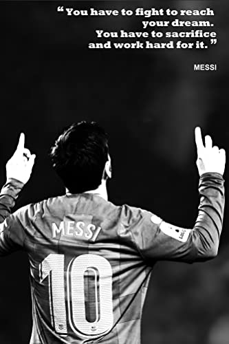 FANCHUANG Lionel Messi Football Posters Motivational Poster for Boys Bedroom Wall Canvas Inspirational Wall Art Unframe-style 12x18inch(30x45cm)