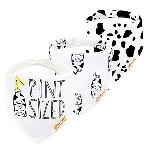 JN&LULU 3-Pack Newborn Baby Bibs Baby Bandana Drool Bibs for Drooling and Teething,Organic Cotton Bibs for Baby Gifts