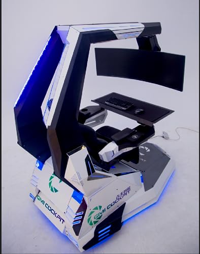 GIMI COCKPIT. R1-PRO Gaming Chair, Computer Chair (3-Monitor Bracket Leather Seat