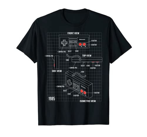 Nintendo NES Controller Parts Schematic Graphic T-Shirt