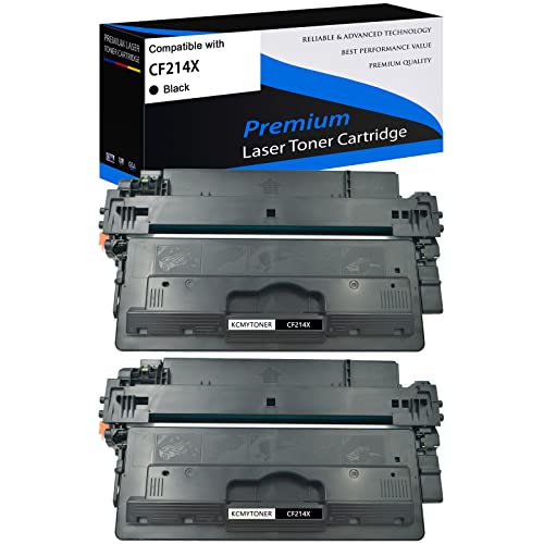 KCMYTONER 2 Pack High Capacity Black Compatible Toner Cartridge Replacement for HP 14X CF214X for Laser Jet 700 M712 M712xh M712n M712dn M725f M725z+ M725z M725x M725dn Printers