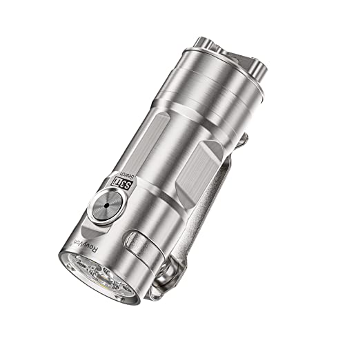 RovyVon S3 Titanium LED Flashlight,1800 Lumen Super Bright Handheld Flashlight, USB-C Rechargeable EDC Keychain Flashlight, 6 Modes, IPX8 Waterproof for Hiking,Outdoor
