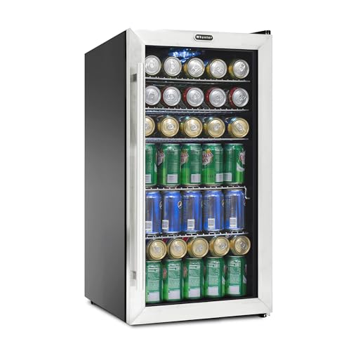 Whynter BR-130SBS 120 Can Capacity 3.1 cu. ft. Beverage Refrigerator and cooler, Mini Fridge with Glass Door Stainless Steel