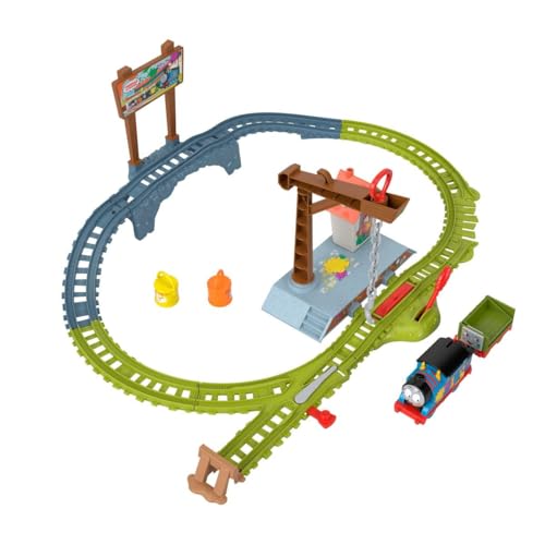 Thomas & Friends Motorized Train Set Paint Delivery with Battery Powered Thomas & Troublesome Truck for Kids Ages 3+ Years