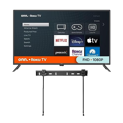 ONN 42-Inch Class Full HD 1080p LED Smart TV + Free Wall Mount with Wi-Fi Connectivity and Mobile App | Flat Screen TV | Compatible with Apple Home Kit | Alexa and Google Assistant (Renewed)