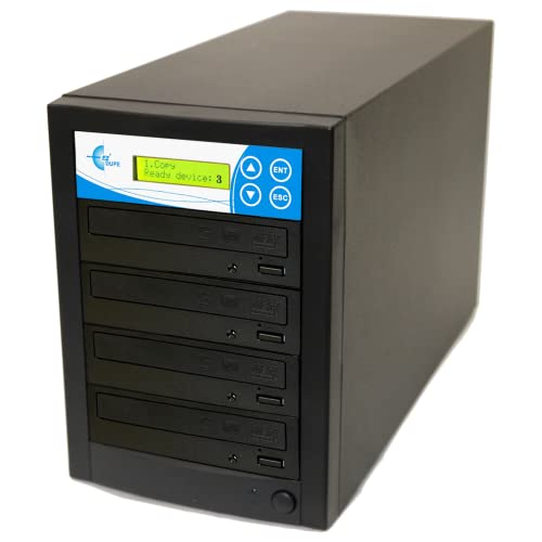 EZ Dupe 1 to 3 DVD/CD Disc Copy Duplicator - Multiple Video & Audio Media Disc Backup Copier GS3SOB / EZD3TDVDLGB (Black)