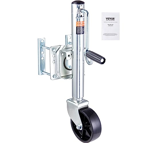 VEVOR 1000 lbs Trailer Jack with Wheel, Heavy Duty Swivel Boat Trailer Jack, 10' Lift, Bolt-on Trailer Tongue Jack for RV Boat