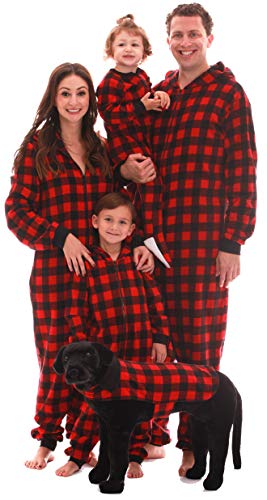 #followme Family Pajamas Buffalo Plaid Microfleece Womens Adult Onesie 6755-10195-M